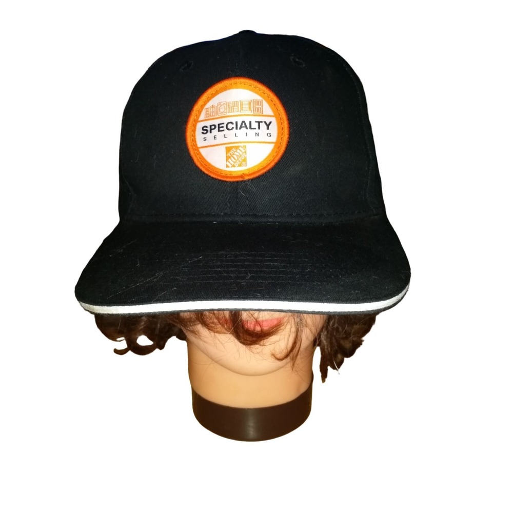 Home Depot Strapback Hat Embroidered‎ Black Orange Specialty Selling Casual Work